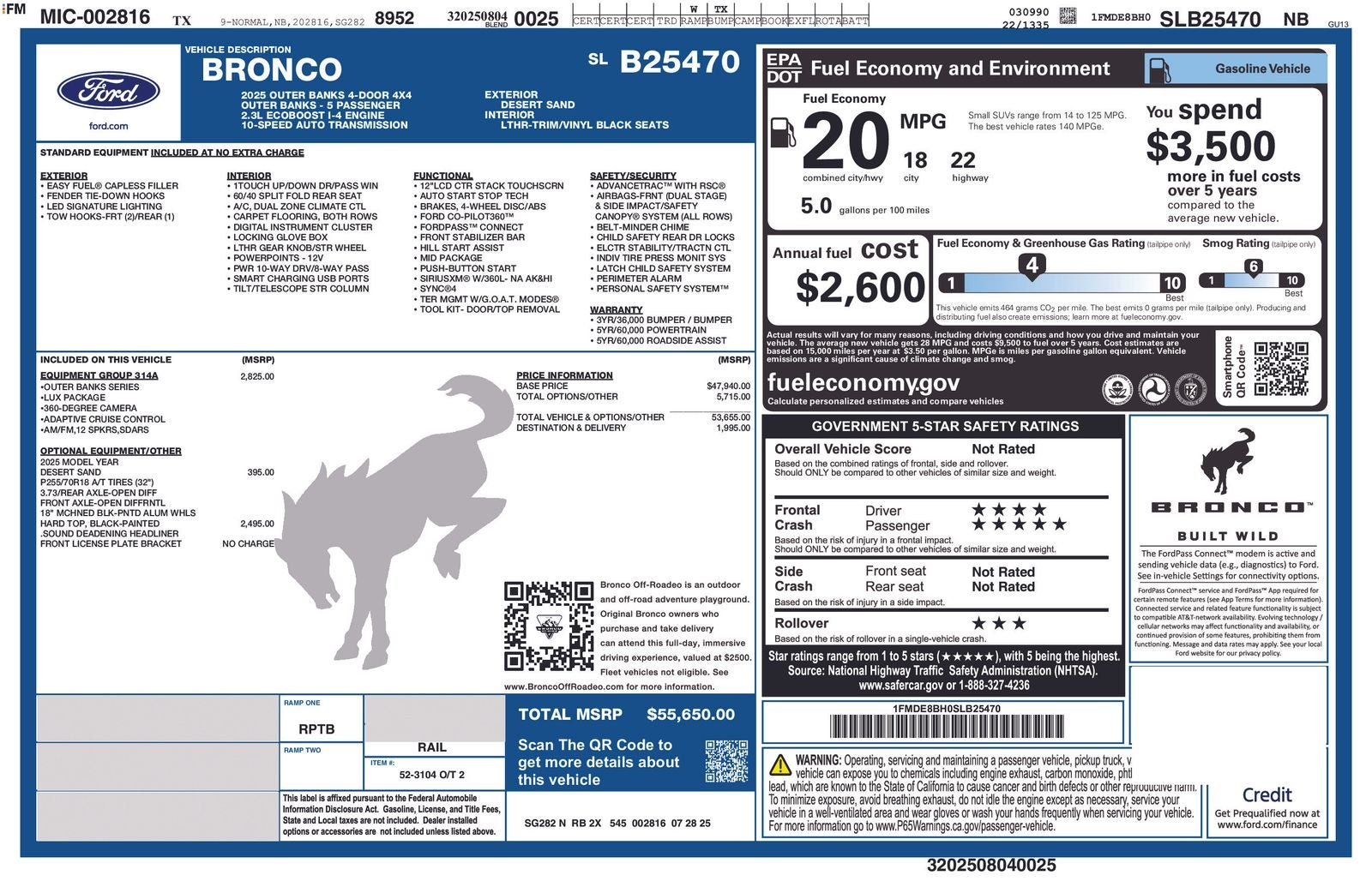 2025 Ford Bronco Outer Banks