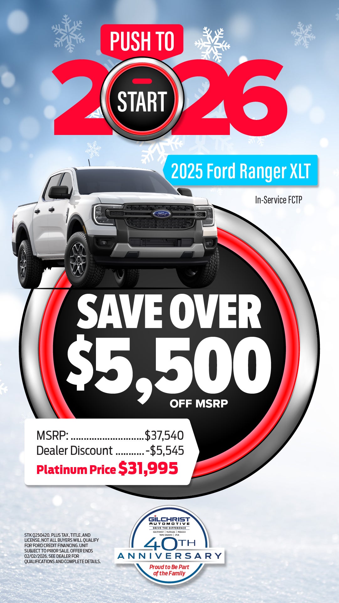 Shop Over $5,500 Off MSRP on 2025 Ford Ranger!