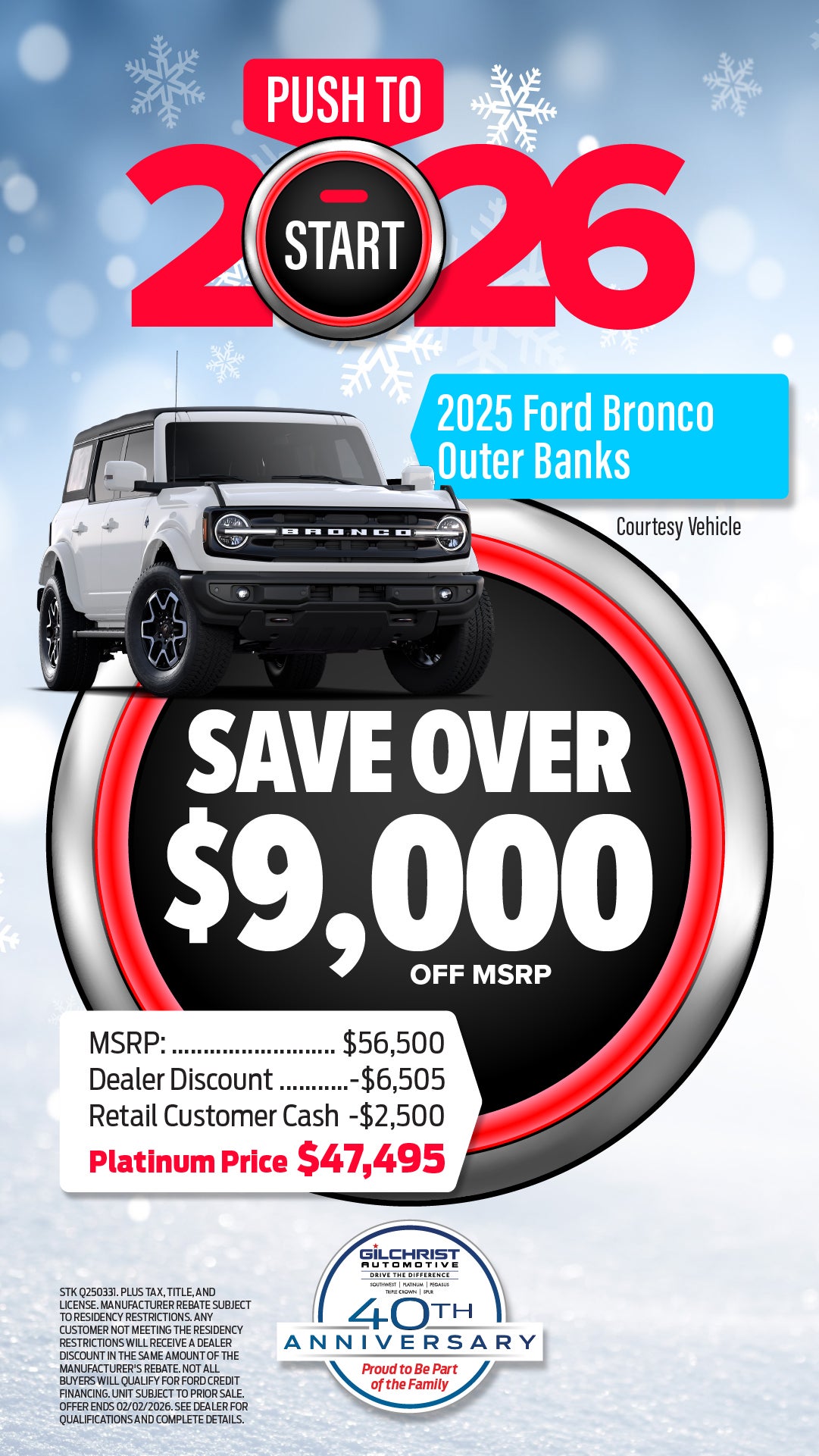 Shop Over $9,000 Off MSRP on 2025 Ford Bronco!